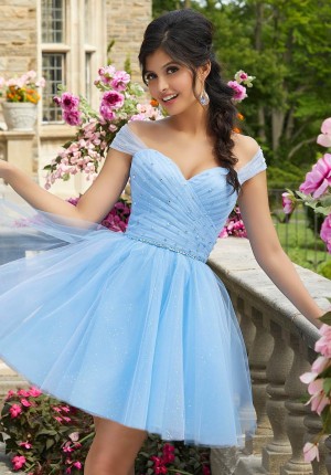Morilee 9535 Fun Glitter Short Party Dress