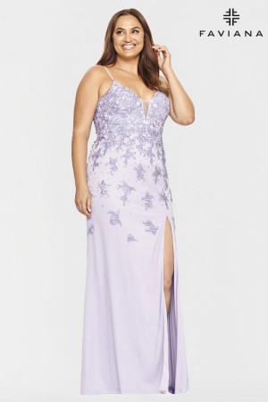 Faviana Curve 9539 Lace Plus Size Gown