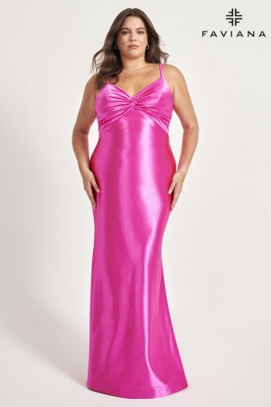 Faviana Curve 9549 Plus Size Twist Knot Gown