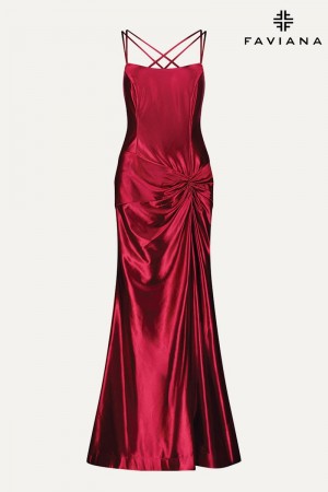 Faviana Curve 9551 Plus Size Twist Knot Gown