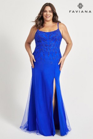 Faviana Curve 9559 Plus Size Gown with Lace Applique