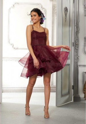 Morilee 9574 Flounced Organza Short Party Dress