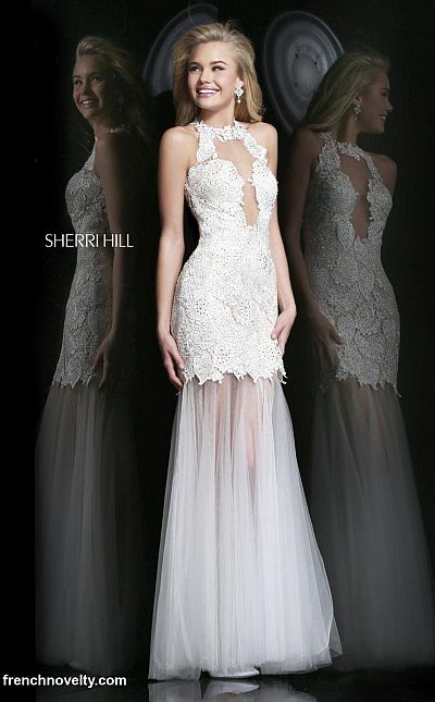 Sherri Hill 9711 Cut Out Illusion Mermaid Dress French Novelty Sherri Hill 9711 Cut Out Illusion Mermaid Dress