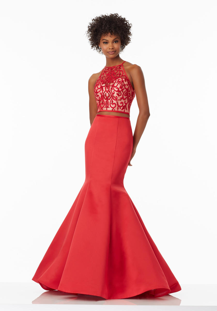 French Novelty Morilee 99069 Two Piece Prom Dress with Scattered Beading