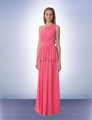 Size 22W Chocolate Bill Levkoff 991 One Shoulder Chiffon Bridesmaid Gown