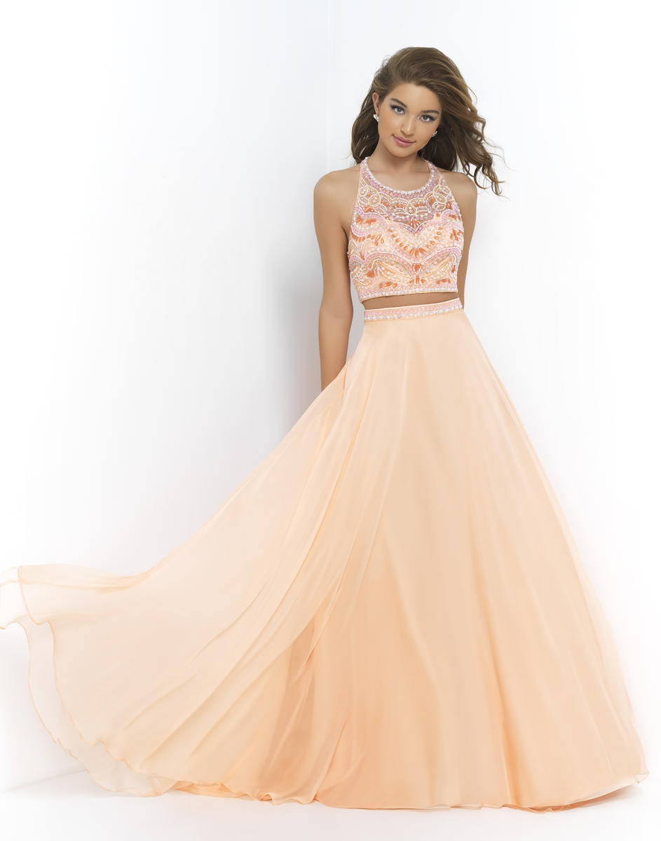 French Novelty Blush 9916 2pc Long Prom Dress