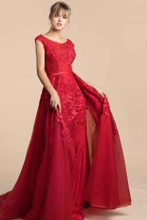 Andrea and Leo Couture A0257 Rouge Lace Gown