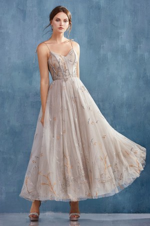 Andrea and Leo A0987 Lake Birds Tea Length Dress