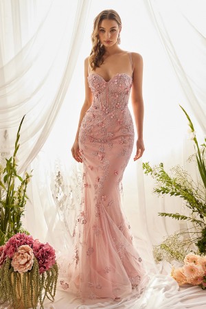 Andrea and Leo A1115 Shimmering Daisy Mermaid Gown
