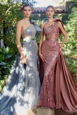 Andrea and Leo A1161 One Shoulder Beaded Gown