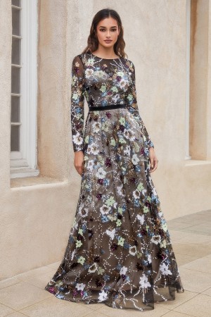 Andrea and Leo A1166 Beaded Flower and Butterfly Gown