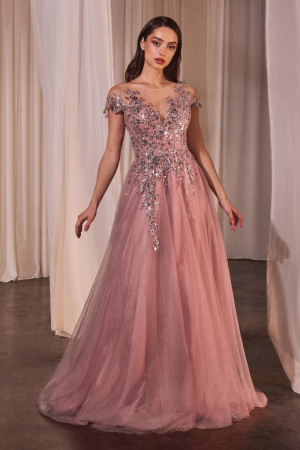 Andrea and Leo A1350 Romantic Illusion Evening Dress