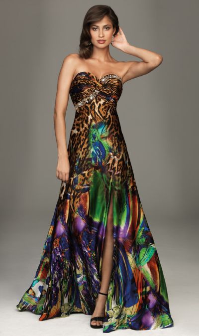 animal print formal dress