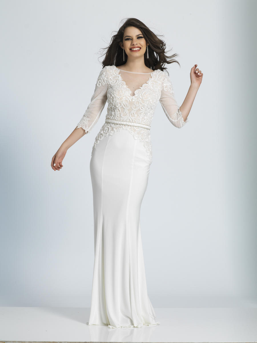 by johnny strapless wave gown white