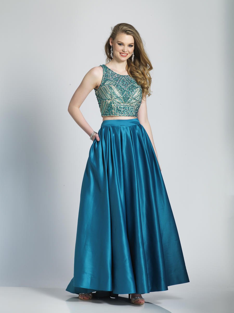 French Novelty: Dave and Johnny A6656 Two Piece Prom Gown with Pockets