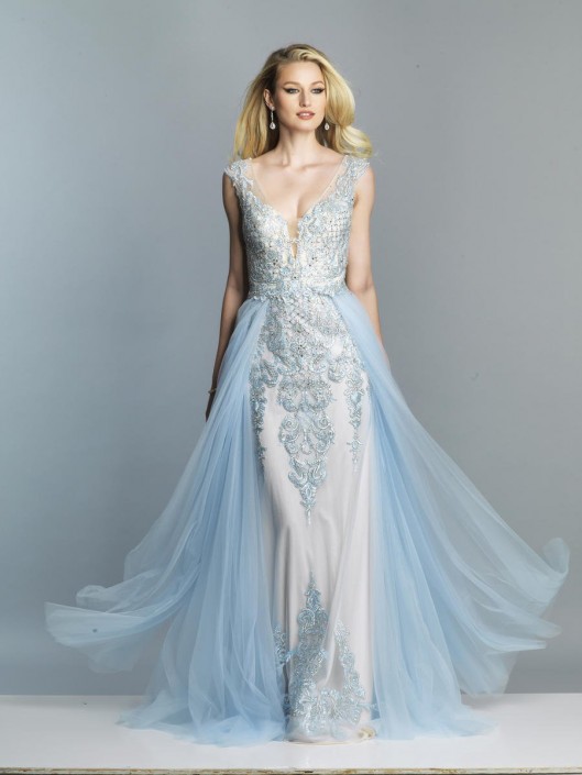 ice blue evening dress