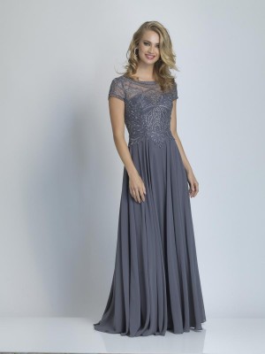 Dave and Johnny A9071W Short Sleeve Plus Size Gown