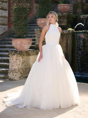 Adrianna Papell Platinum 31336 Wedding Gown With High Neck Halter