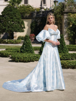 Adrianna Papell Platinum 31339P Print Gown with Detachable Sleeves