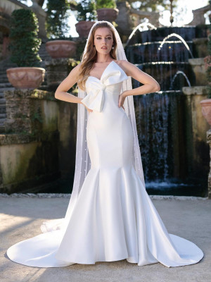 Adrianna Papell Platinum 31348 Wedding Gown With Sweetheart Bow Bodice