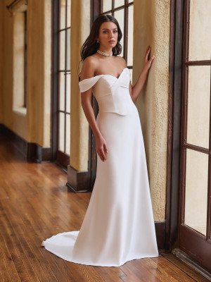 Adrianna Papell Platinum 34048B Separate Crepe Twist Front Bodice