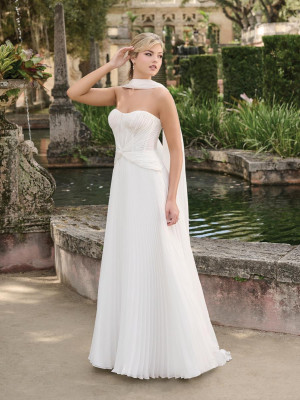 Adrianna Papell Platinum 45033 Informal Wedding Gown Draped Pleated