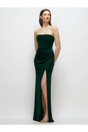 After Six 6915 Monroe Velvet Maid Of Honor Gown with High Slit