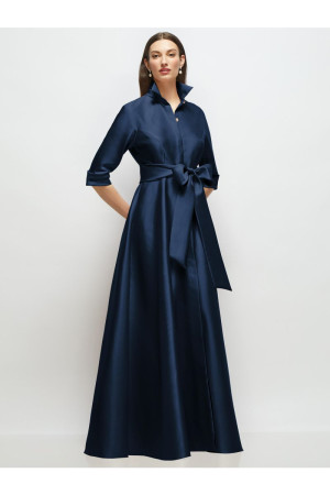 After Six 6920 Sabine Bridesmaid Gown Satin Three Quarter Sleeve