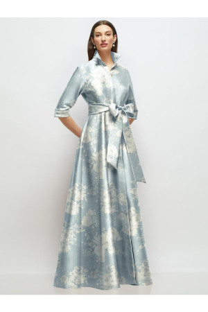 After Six 6920FP Sabine Floral Satin Bridesmaid Gown Tie Sash