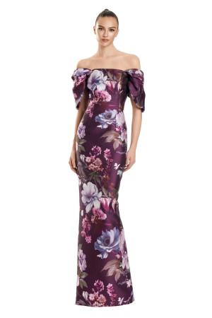Alexander by Daymor 3104 Long Party Dress With Floral Print