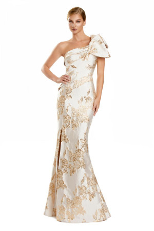 Alexander by Daymor 3105 Long Mother Of The Groom Dress Diagonal Print