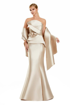 Alexander by Daymor 3108 Long Semi-Formal Dress With Sculptured Bodice