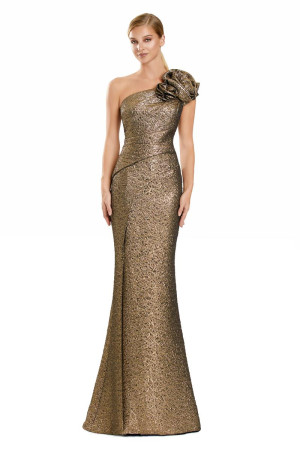 Alexander by Daymor 3130 Long Evening Dress With Large 3D Flower