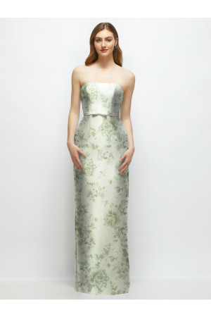 Alfred Sung D880FP Ellen Floral Print Sleek Minimalist Bridesmaid Gown