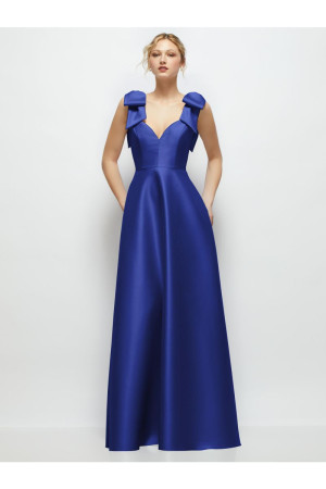 Alfred Sung D884 Delaney Shoulder Bows A-Line Bridesmaid Gown