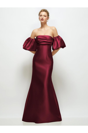 Alfred Sung D885 Esther Off Shoulder Puff Sleeve Bridesmaid Gown