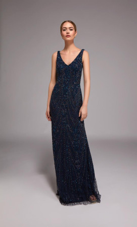 Alyce Paris 27786 Long Party Dress With Fully Beaded V Back