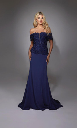 Alyce Paris 27814 Long Formal Dress With Straight Neckline On Lace