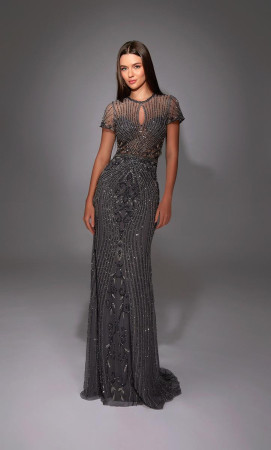 Alyce Paris 27823 Long Black Tie Evening Dress With Keyhole Front