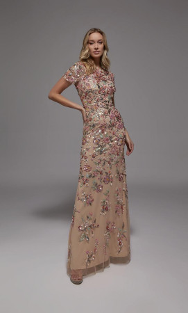Alyce Paris 27847 Long Formal Party Dress With Colorful Floral Beading