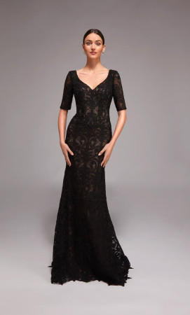 Alyce Paris 27871 Long Wedding Mother Dress With V Back Fit And Flare