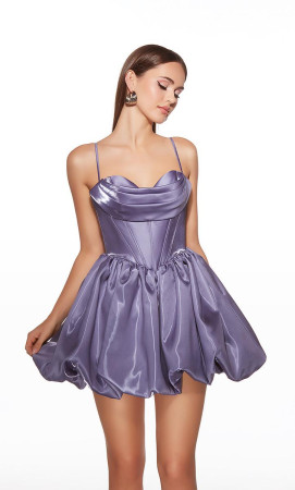 Alyce Paris 30012 Short Semi-Formal Dress Featuring Draped Bust Corset