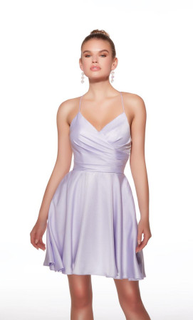 Alyce Paris 30018 Short Cocktail Dress Featuring Surplice Open Lace Up