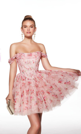 Alyce Paris 30021 Short Guest Of Wedding Dress Featuring Boned Corset