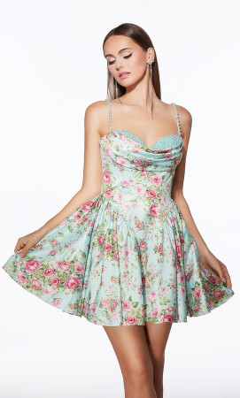 Alyce Paris 30042 Short Formal Party Dress With Draped Bust and Pockets