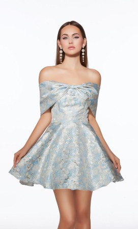 Alyce Paris 30046 Short Party Dress Featuring Pockets In Jacquard