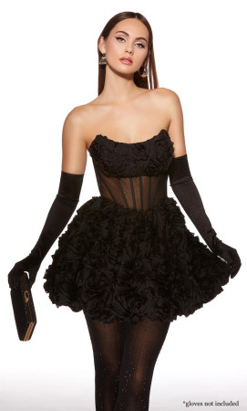 Alyce Paris 30077 Short Homecoming Dress Featuring Sheer Corset 3-D Floral