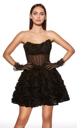 Alyce Paris 30079 Short Semi-Formal Dress Featuring Sheer Boned Corset