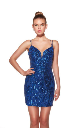 Alyce Paris 40008 Short Evening Cocktail Dress With Strappy Open Back
