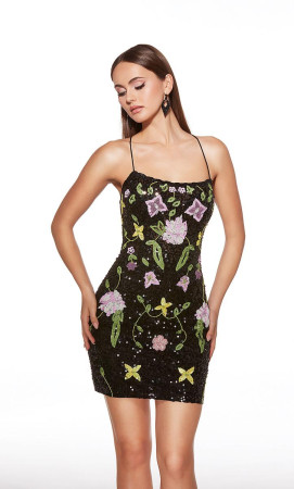 Alyce Paris 40061 Short Reception Party Dress Featuring Beaded Floral